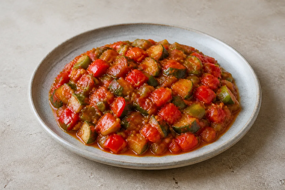 Pisto manchego aux courgettes et poivrons