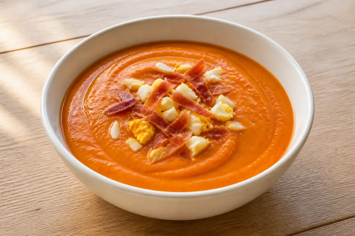 Salmorejo garni œuf-jambon